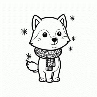 Lobo no Inverno para colorir