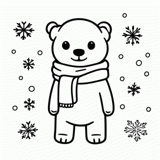 Urso Polar no Inverno para colorir