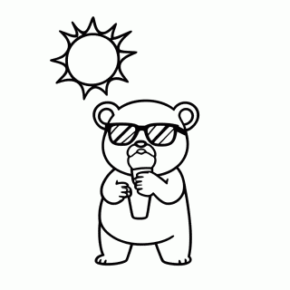 Urso no Verão para colorir