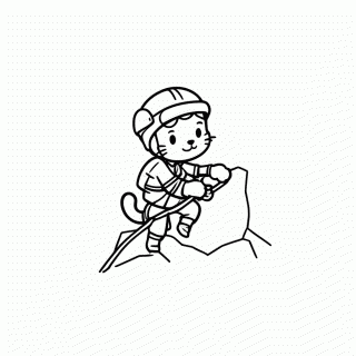 Gato Alpinista para colorir