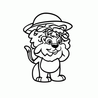 Leão no Safári para colorir