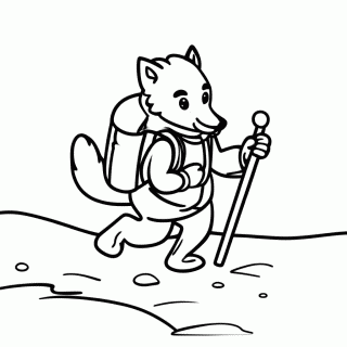 Lobo na Trilha para colorir