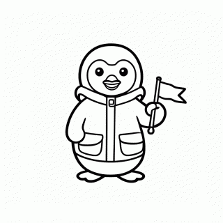 Pinguim Explorador Polar para colorir