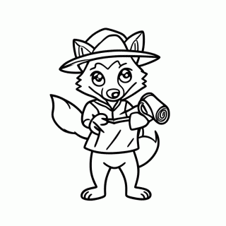 Raposa Aventureira para colorir