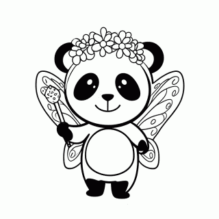 Panda Fada para colorir
