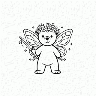 Urso Fada para colorir