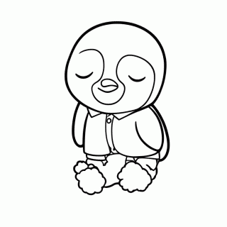 Pinguim de Chinelo para colorir