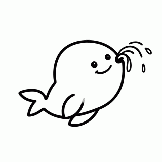 Baleia com Esguicho para colorir
