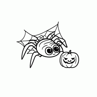 Aranha do Halloween para colorir