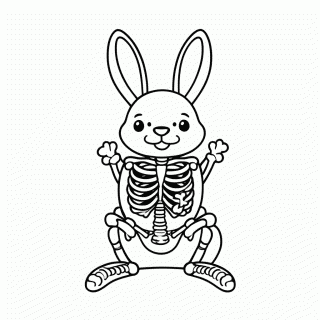 Coelho Esqueleto para colorir