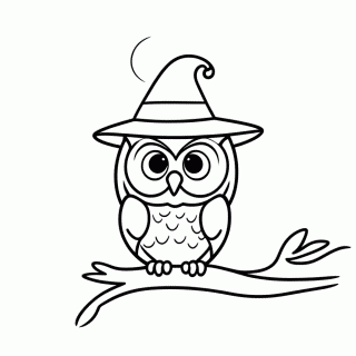 Coruja do Halloween para colorir