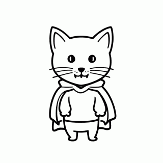 Gato Vampiro para colorir