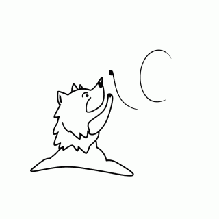 Lobo Uivando para a Lua para colorir