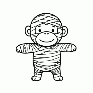 Macaco Múmia para colorir