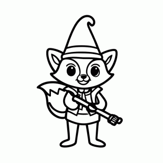 Raposa Bruxa para colorir