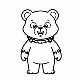 Urso Frankenstein para colorir