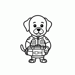 Cachorro Paramédico para colorir