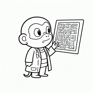 Macaco com Raio-X para colorir