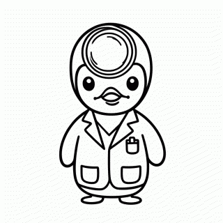 Pinguim Médico para colorir