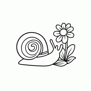 Caramujo na Folha para colorir
