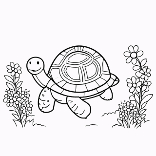 Tartaruga no Jardim para colorir