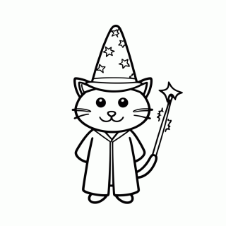 Gato Mago para colorir
