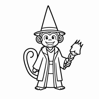 Macaco Mago para colorir