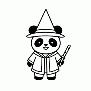 Panda Mago para colorir