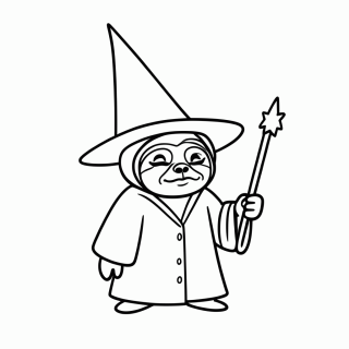 Preguiça Maga para colorir