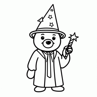 Urso Mago para colorir