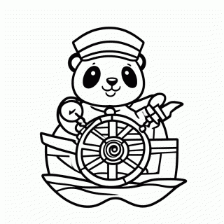 Panda no Leme para colorir