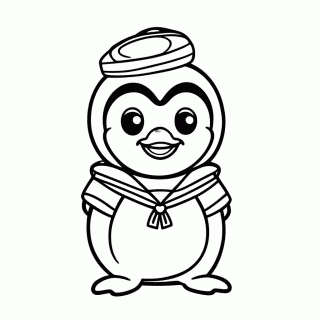 Pinguim Marinheiro para colorir