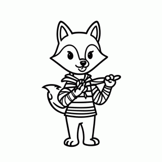 Raposa Marinheira para colorir