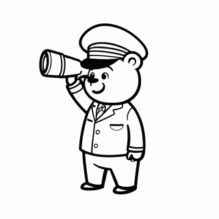 Urso Capitão para colorir