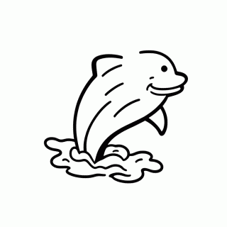 Golfinho Pulando — Animais Marinhos para Colorir