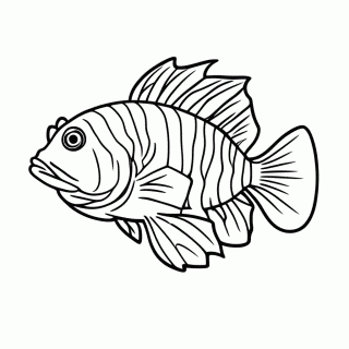 Peixe Leao para colorir