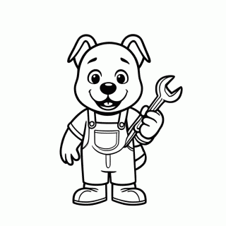 Cachorro Mecânico para colorir