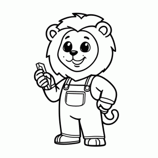 Leão Mecânico para colorir