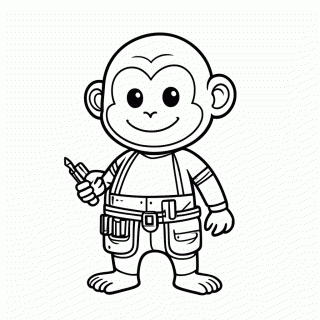 Macaco Mecânico para colorir