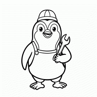 Pinguim Mecânico para colorir