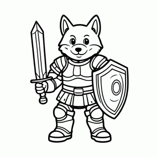 Lobo Cavaleiro Negro para colorir