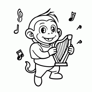 Macaco Trovador para colorir