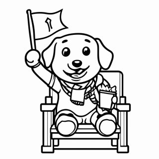 Cachorro Torcedor para colorir