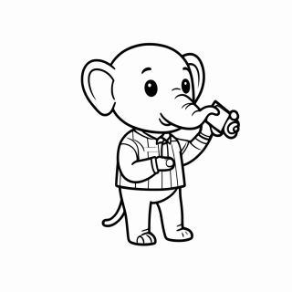 Elefante Juiz de Futebol para colorir