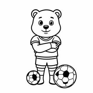 Urso Zagueiro para colorir