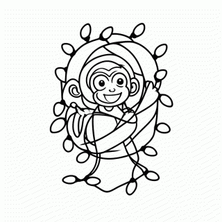 Macaco com Pisca-Pisca para colorir