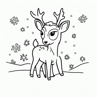 Cervo na Neve para colorir