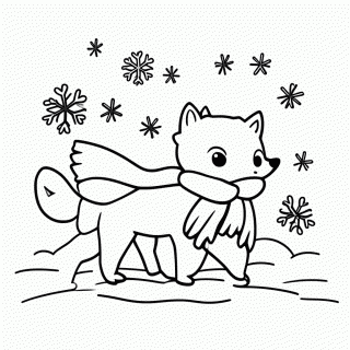 Lobo na Neve para colorir