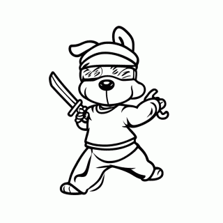 Cachorro Ninja para colorir