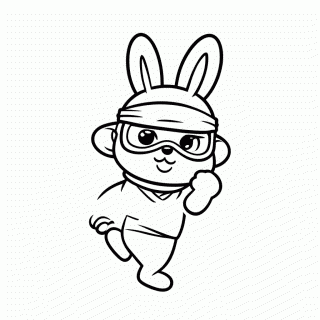 Coelho Ninja para colorir